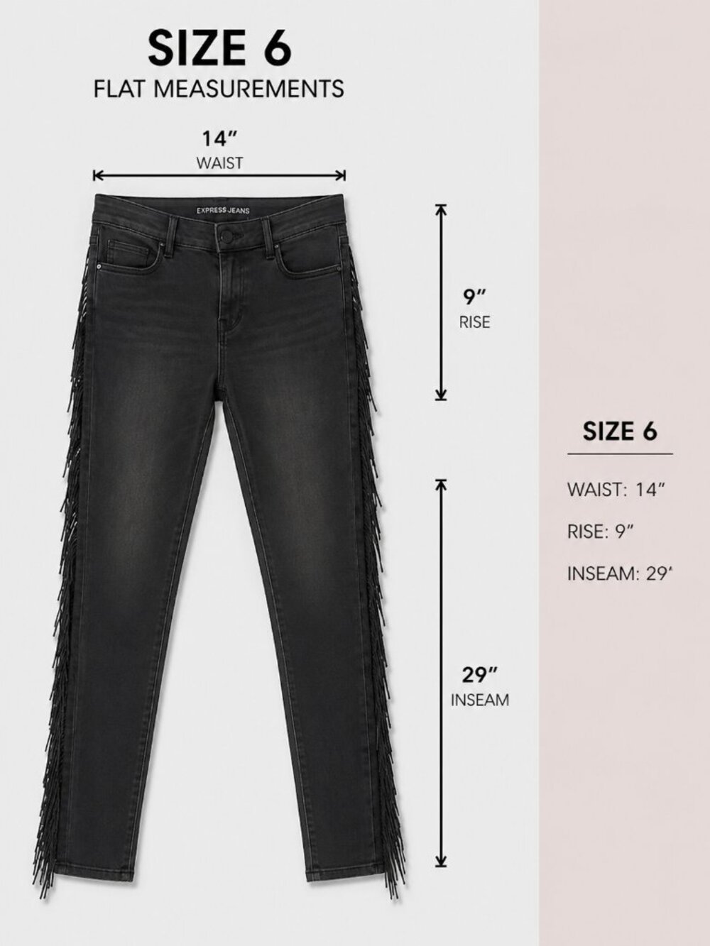 Express Black Legging Fringe Jean